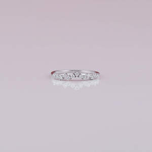 Brillant 14KT plaqué or massif coupe ronde diamant bande à la mode Style personnalisé classique conçu bijoux pour cadeau de mariage - Product Image 1