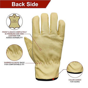 Guantes de Cuero para Conductor, Protección para las Manos, Personalizados, de Alta Calidad, Resistentes al Fuego, de Cuero Vacuno, Resistentes al Calor, Antideslizantes, de 10 Pulgadas - Product Image 2