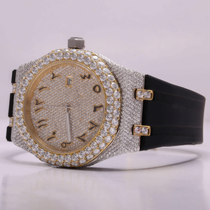 Montre-bracelet de luxe pour homme, style hip-hop, cadran avec clarté VVS, mouvement à quartz ETA, boîtier en acier inoxydable, étanche 3 BAR, diamant moissanite - Product Image 4