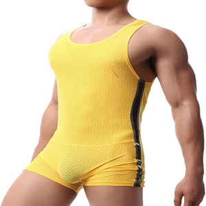 ชุดมวยปล้ำแบบสปอร์ตยูนิเซ็กซ์ ไซส์พลัส ผลิตตามแบบ (OEM) ผ้าสแปนเด็กซ์ ยืดได้ มีโลโก้ด้านหน้า - Product Image 6