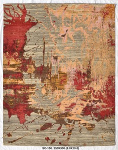 Tapis de créateur noué à la main, tapis en laine perse traditionnelle, tapis en laine noué à la main de qualité supérieure, tapis en soie noué à la main - Product Image 2