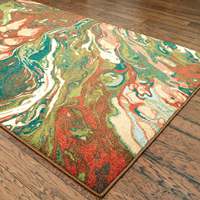 Ensemble de tapis moelleux en laine à effet marbré multicolore pour décoration de dortoir, chambre à coucher et salon