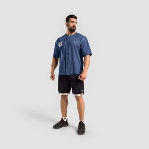 T-shirt de baseball bleu sarcelle à manches courtes pour l'entraînement en salle de sport - Product Image 4