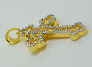 จี้รูปพระเยซูบนไม้กางเขนเครื่องประดับทางศาสนาจี้ทรงเหลี่ยมตัดแบบบาแกตต์จี้ไขว้ - Product Image 2