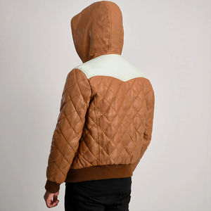 Compre Chaquetas de Moda Personalizadas al por Mayor con Logotipo, Chaqueta Bomber para Hombre con Cuello de Piel y Forro Polar, 2025 - Product Image 4