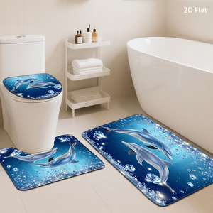 Custom Printed <b>Bath</b> Mat Bathroom Rug <b>Set</b> for Bathroom Non-Slip <b>Shower</b> Curtain <b>Bath</b> Mat - Product Image 1