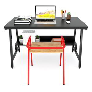 SIBA Foldable <b>Study</b> <b>Desk</b> with Iron Frame Bookshelf 120x60x75 cm for Bedroom or Hotel Model FD68034 - Product Image 5