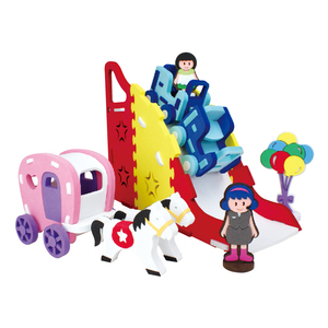 Rompecabezas 3D de Carruaje de Cuento de Hadas con Montaña Rusa, Castillo con Carruaje y Tobogán para Niños, Juego Educativo con Temática de Vehículos - Product Image 1