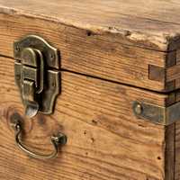Boîte à souvenirs en bois vintage, coffre de rangement de style antique, cadeau