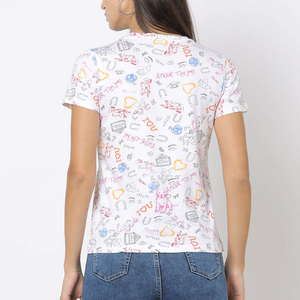เสื้อยืดคอกลมแขนสั้นสำหรับผู้หญิงเสื้อยืดแฟชั่น - Product Image 4