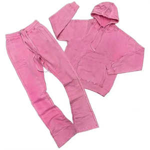 Ensemble survêtement d'hiver personnalisé en molleton épais 480 g/m² avec jogging délavé à l'acide et sweat à capuche, coupe évasée pour homme, prix raisonnable, service OEM - Product Image 6