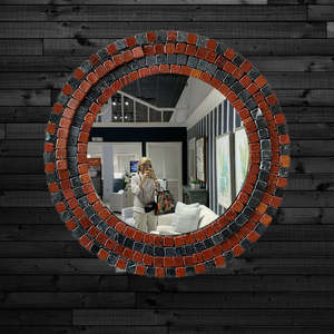 กระจกโมเสคสีแดงเข้มดำสำหรับการตกแต่งภายในบังกะโลที่สมบูรณ์แบบ - Product Image 2