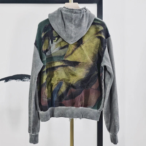 Sudaderas con Capucha Personalizadas de Estilo Lavado Ácido, 500 g/m², Hombros Caídos, 100% Algodón, Material de Alta Calidad, Ropa de Invierno, Unisex - Product Image 6