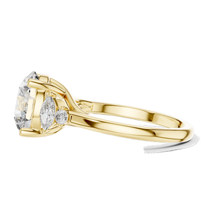 Bague de fiançailles en diamant de laboratoire 3,87 CT avec pierres latérales marquise, clarté VVS-VS EF, or 18 carats, 14 carats, 10 carats et argent 925 - Product Image 6