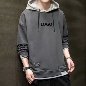 Venta al por mayor de Sudadera con capucha de gran tamaño con logotipo personalizado 100% sudadera de algodón en color sólido con impresión completa de talla grande Sudadera con capucha personalizada para el invierno - Product Image 2