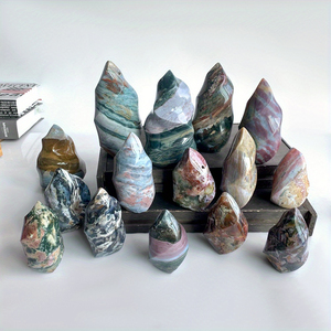 Cristal de <span class=keywords><strong>Jaspe</strong></span> Oceánico Natural de Alta Calidad Tallado a Mano en Forma de Antorcha para Sanación o Decoración - Product Image 5