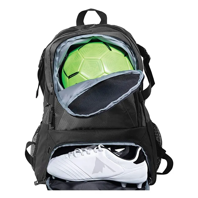 Mochila para futebol, bolsa de futebol inclui cleat separado e suporte de bola, com compartimento de sapatos