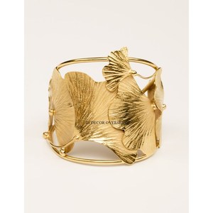 Anillos de Servilleta de Metal de Lujo de Alta Calidad con Diseño de Hojas de Ginkgo Chapadas en Oro, Aspecto Atractivo y Diseño de Primera Calidad - Product Image 1