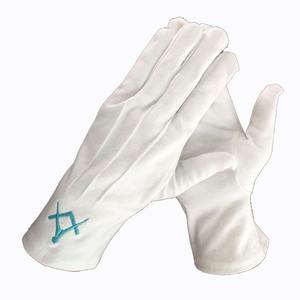 Gants en coton brodés blancs pour maçons, pour le sport et les affaires, Régalia maçonnique - Product Image 6