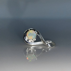 Pendentif en acier inoxydable pour enfants, opale éthiopienne multicolore, vintage, facetté, pierre précieuse, diamant, plaqué, coupe naturelle, charmant - Product Image 3