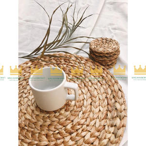 Manteles individuales redondos de jacinto de agua antideslizantes resistentes al calor mesa de comedor al por mayor a granel de Vietnam - Product Image 4