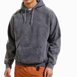 100% algodón lavado ácido Sudadera con capucha alta calidad desgastado ácido lavado con capucha High Street Washing Stone Hoodie - Product Image 1