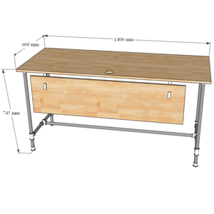 HBON003-140x60cm Bureau pour femmes au design conceptuel élégant, avec pieds en tuyau et plateau en forme de manteau - Product Image 5