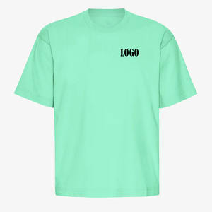 OEM/ODM camiseta unisex personalizada de alta calidad 100% algodón gota hombro Streetwear Logo estampado cuello corto de gran tamaño en blanco - Product Image 1