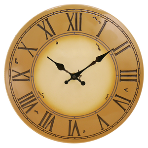 15 Inch Rustic Quartz Outdoor <b>Clock</b> Single Face Decorative Resin Design Beige + <b>White</b> New Year - Product Image 1