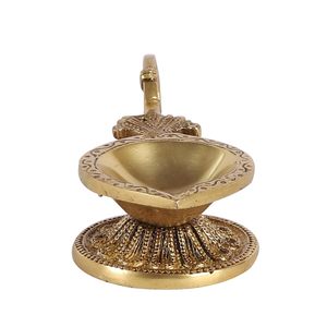 Diya ethnique pour la décoration de la maison et les cadeaux de pendaison de crémaillère, standard doré - Product Image 6
