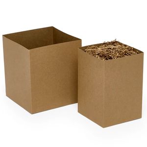 Two-Piece Heavy-Wall Bottom Gift Boxes Square Kraft Paper Rigid Boxes Embossing Recycled Materials 9 Depth for Skin Care Serum - Product Image 1