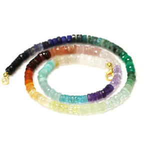 Collar de Cuentas Heishi de Piedras Preciosas Naturales de Primera Calidad, Forma de Neumático Facetado, 16 Pulgadas, Piedras Preciosas AAA, Joyería de Cuentas con Corte de Rueda - Product Image 5