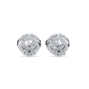 IGI Certified Lab Grown Diamond Cushion Halo Stud <b>Earrings</b> <b>Solid</b> 925 Sterling <b>Silver</b> Milgrain Halo Diamond Studs - Product Image 2