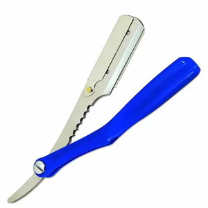 Maquinillas de afeitar profesionales para peluquero, maquinillas de afeitar rectas de peluquero de una sola hoja con acabado satinado de acero inoxidable, de alta calidad - Product Image 1