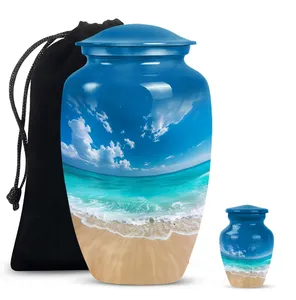 Urnes funéraires pour cendres humaines sur la plage, urnes commémoratives pour cendres océaniques pour père - Product Image 2