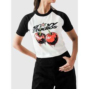 T-shirt bébé 100% coton en tissu jersey cerise - Product Image 5