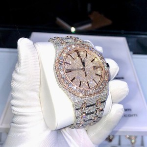 นาฬิกาผู้ชายสายหนัง Moissanite สไตล์ฮิปฮอปดิจิตอลหรูหราสไตล์ฮิปฮอป - Product Image 5