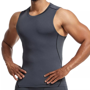 Débardeur de fitness de grande taille pour hommes, respirant, polyester, décontracté, tricoté, tissage, sport, fitness, vêtements pour hommes unis vierges - Product Image 3