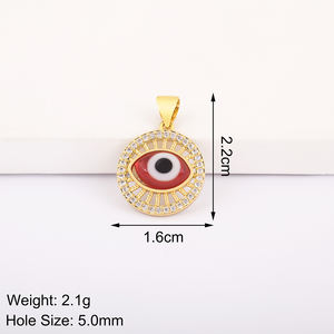 QIKU Vente en gros de breloques porte-bonheur en forme de mauvais œil en cristal de zircon et cuivre pour la fabrication de bijoux - Product Image 3