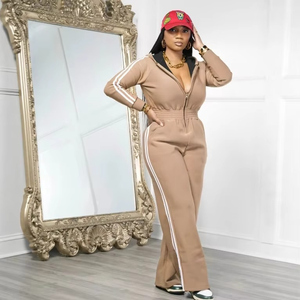 ชุดเซ็ตสองชิ้นแฟชั่นสปอร์ตสำหรับผู้หญิง ฤดูใบไม้ร่วง-ฤดูหนาว แขนยาวปักลาย สวมใส่สบาย ระบายอากาศได้ดี ความยาวเหนือเข่า - Product Image 4