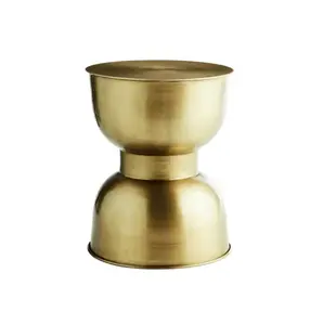 Nouvelle table de Console centrale en métal personnalisée plaquée cuivre pour l'utilisation de café de Restaurant de salon d'hôtel dans le café latéral en gros - Product Image 4