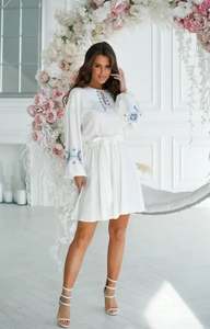 Nouvelles Robes Maxi en Coton Brodé Exclusif Ukrainien pour Femmes 2026, Robe à Manches Longues, Robe Maxi Casual de Plage pour Femmes OEM - Product Image 4