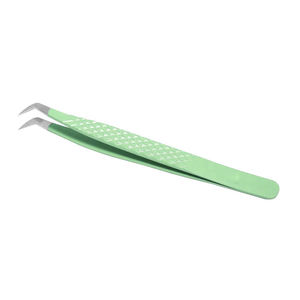 Pince à épiler professionnelle pour extensions de cils, vert clair, en acier inoxydable, pince à épiler de précision pour cils, outils de salon de beauté - Product Image 1