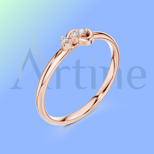 แหวนสวมนิ้วแบบเปิด18K สำหรับสาวๆดูน้อยที่สุด - Product Image 1