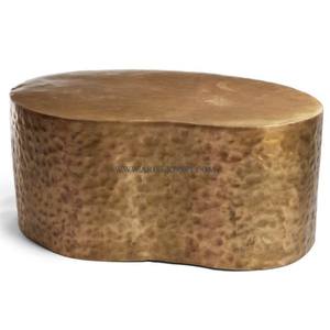 โต๊ะข้างทำจากทองเหลืองขัดเงาโลหะขัดแบบแก้วทรงกลมโต๊ะข้างสำหรับใช้ในบ้าน - Product Image 6