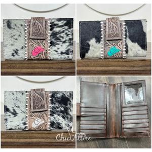 Cartera Bifold de Gran Capacidad con Bloqueo RFID para Mujer, Cartera Larga de Cuero Vacuno Hecha a Mano, Tarjetero, Cartera de Lujo - Product Image 1