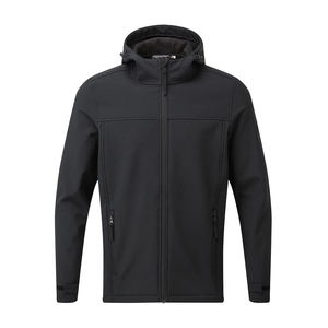 <b>Men's</b> Winter Softshell Hooded <b>Jacket</b> Waterproof <b>Lightweight</b> Insulated Fleece Lining Pattern-Decorated Softshell <b>Jacket</b> - Product Image 1