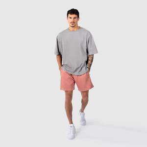 T-shirt ample à épaules tombantes 100% coton uni à imprimer T-shirt ample à épaules tombantes pour homme - Product Image 5