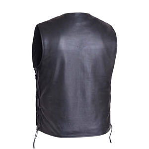 Gilet de moto décontracté pour hommes, respirant, coupe-vent, toile écologique, vêtements d'extérieur d'hiver, veste d'équitation en cuir sans manches pour motard - Product Image 2