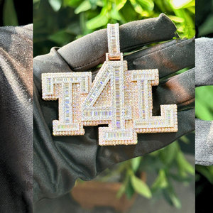 Personalizado de alta calidad Iced Out VVS Moissanite Hip Hop pasó el probador de diamantes 925 plata esterlina joyería fina colgantes y dijes - Product Image 2